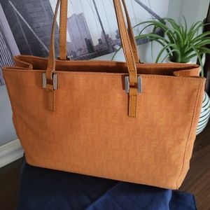 Fendi Signature Canvas & Leather Bag